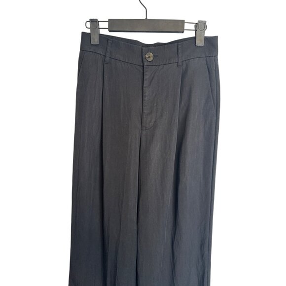 Zara XS Black Wide-Leg Pants Lyocell & Polyester Blend - Picture 4 of 16